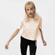 Koszulki sportowe damskie - Damski t-shirt crop top z nadrukiem GUESS ADELE - miniaturka - grafika 1
