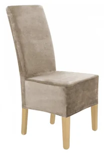 Pokrowiec krzesło xxl szary beż elastyczny welur [21rd] - Pokrowce na meble - miniaturka - grafika 1