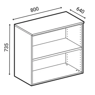 Szafa biurowa z drzwiami PRIMO WOOD, 735 x 800 x 640 mm, buk - Szafy biurowe - miniaturka - grafika 1