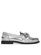 Półbuty damskie - Eva Minge Lordsy AMARYLLIS-V1792B-315 Srebrny - miniaturka - grafika 1