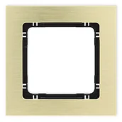 Klawisze i ramki - Karlik Ramka pojedyncza Deco metal - mosiądz szczotkowany, czarny - miniaturka - grafika 1