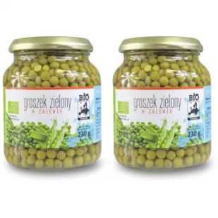 Bio Kontynenty Groszek zielony w zalewie (słoik) Zestaw 2 x 350 g Bio - Warzywa w marynacie - miniaturka - grafika 1