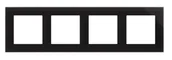 Klawisze i ramki - Kontakt Simon Ramka poczwórna Nature Simon 55 - szkło classic czarne - miniaturka - grafika 1