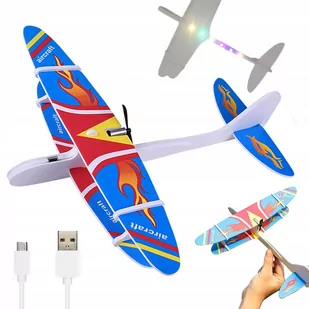 SAMOLOT STYROPIANOWY LATAJĄCY PIANKOWY USB LED SZYBOWIEC RZUTKA SILNIK - Samoloty i helikoptery - miniaturka - grafika 1