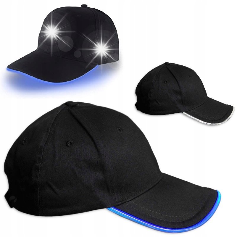 CZAPKA Z DASZKIEM LED BEJSBOLÓWKA SPORTOWA DASZEK ŚWIECI BLUE