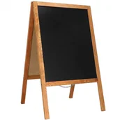 Tablice i flipcharty - Potykacz kredowy, dwustronna tablica 100x60 cm drewniany, brązowo-czarna - miniaturka - grafika 1