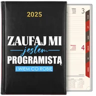 Notesy i bloczki - KALENDARZ TERMINARZ PLANER DZIENNY Czarny A5 2025 Prezent PROGRAMISTY WZORY - miniaturka - grafika 1
