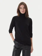 Swetry damskie - Kontatto Golf 3M0823C Czarny Regular Fit - miniaturka - grafika 1