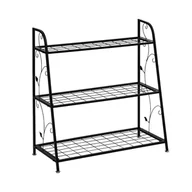 Pozostałe ozdoby ogrodowe - KWIETNIK METALOWY STOJAK NA DONICZKI CZARNY LOFT - miniaturka - grafika 1