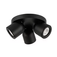 Lampy sufitowe - Italux Plafon LAMPA sufitowa NUORA SPL-2855-3C-BL okrągła OPRAWA regulowane reflektorki metalowe czarne SPL-2855-3C-BL - miniaturka - grafika 1