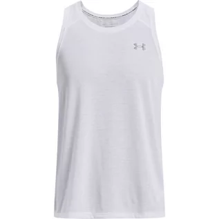 Koszulki męskie - Under Armour, Top sportowy męski Streaker Singlet, 1361468-100, Biały, Rozmiar S - grafika 1