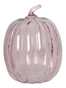 EWAX, Szklana dynia HC195255CC-O, różowa, duża - Figurki dekoracyjne - miniaturka - grafika 1