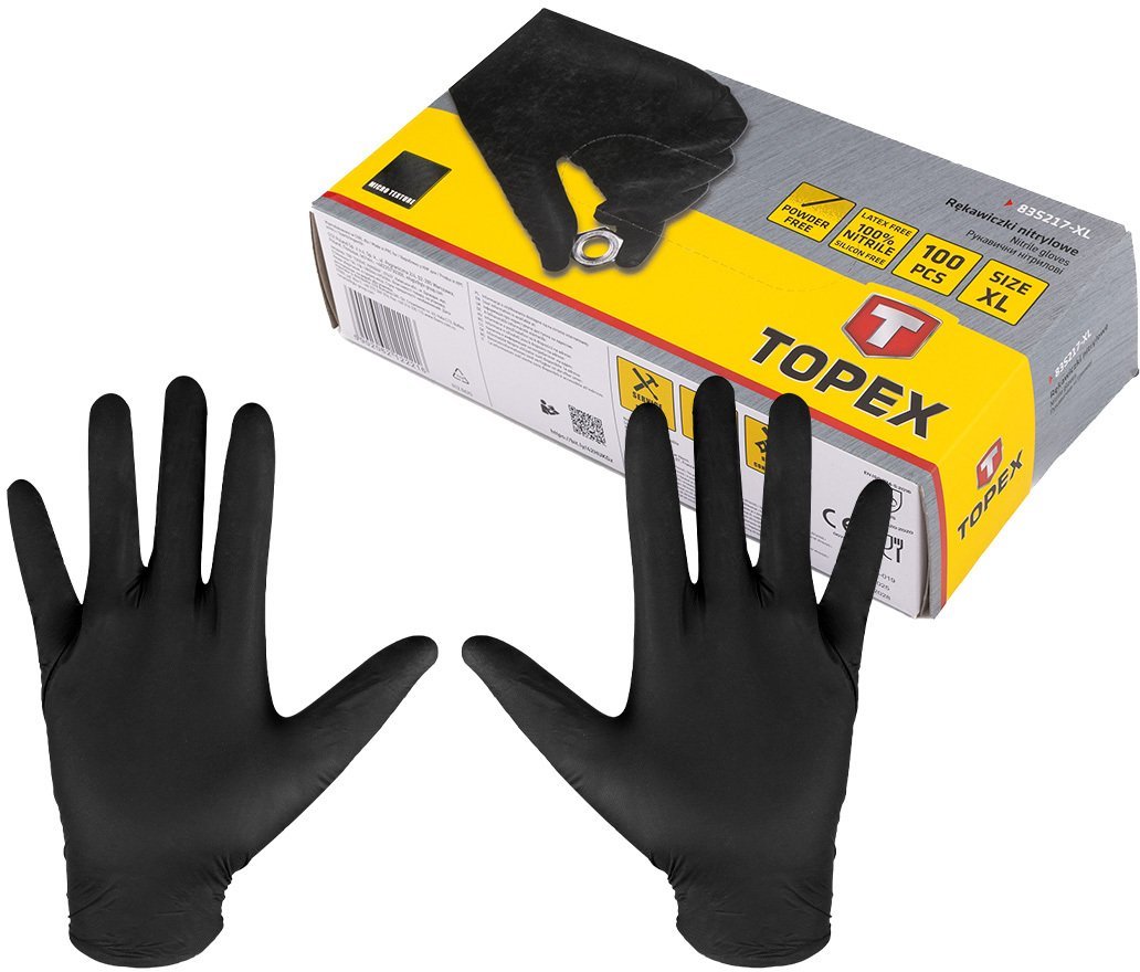 Rękawice nitrylowe tanie, 100 sztuk, rozmiar XL