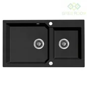 Zlewozmywaki - Laveo Milos - zlewozmywak 2-komorowy Czarne - miniaturka - grafika 1