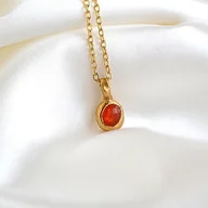 Naszyjniki - Naszyjnik z Pomarańczowym Opalem - miniaturka - grafika 1