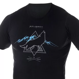 Termoaktywny T-Shirt Brubeck Outdoor Czarny Wilk - Bielizna sportowa męska - miniaturka - grafika 1