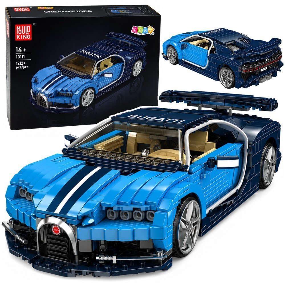 Klocki Konstrukcyjne Samochód Sportowy Bugatth Niebieski 1212 El.