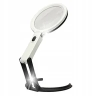 Mikroskopy i lupy - DUŻA LUPA KOSMETYCZNA SZKŁO POWIĘKSZAJĄCE PODŚWIETLANA SKŁADANA LED - miniaturka - grafika 1