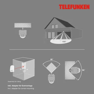 Telefunken Czujnik ruchu Funchal, maks. 1000W LED, biały - Czujniki ruchu i zmierzchu - miniaturka - grafika 3