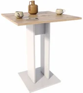 Ławy i stoliki kawowe - Stolik kwadratowy barowy dąb artisan + biały P7-K85 - miniaturka - grafika 1