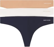 Majtki damskie - Tommy Hilfiger Damskie stringi 3 sztuki UW0UW05959, fioletowy (Ivory/Misty Blush/Navy), M - miniaturka - grafika 1
