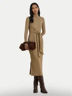 Sukienki - LAUREN RALPH LAUREN Sukienka dzianinowa 200980028003 Beżowy Slim Fit - miniaturka - grafika 1