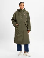 Kurtki damskie - Tommy Jeans Parka damska 2 w 1 Kobiety Sztuczne włókno zielony jednolity, S - miniaturka - grafika 1