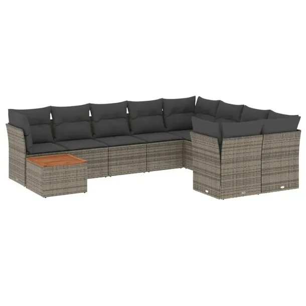 Zestaw mebli ogrodowych modułowych szary rattan PE 62 x 62 x 69 cm