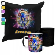 Gadżety dla niej i dla niego - ZESTAW KUBEK MAGICZNY + POSZEWKA Z PODUSZKĄ-PREZENT SONIC BŁYSKAWICA + IMIĘ - miniaturka - grafika 1