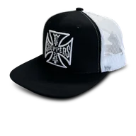 Czapki damskie - Czapka z Daszkiem West Coast Choppers OG Cross Flatbill Czarny/Złamany BiałyOnesize - miniaturka - grafika 1