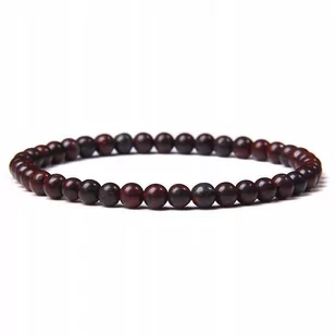 Bransoletka Damska Kamień Naturalny Jaspis Brązowy 4 mm Koraliki Elastyczna - Bransoletki - miniaturka - grafika 1