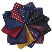 Inne - TEMU Zestaw 11-kolorowych Męskich Ręczników Kieszonkowych z Wieloma Kieszonkami, Modne Poliestrowe Akcesoria, Retro Haftowane Wzory Małych Chusteczek - miniaturka - grafika 1