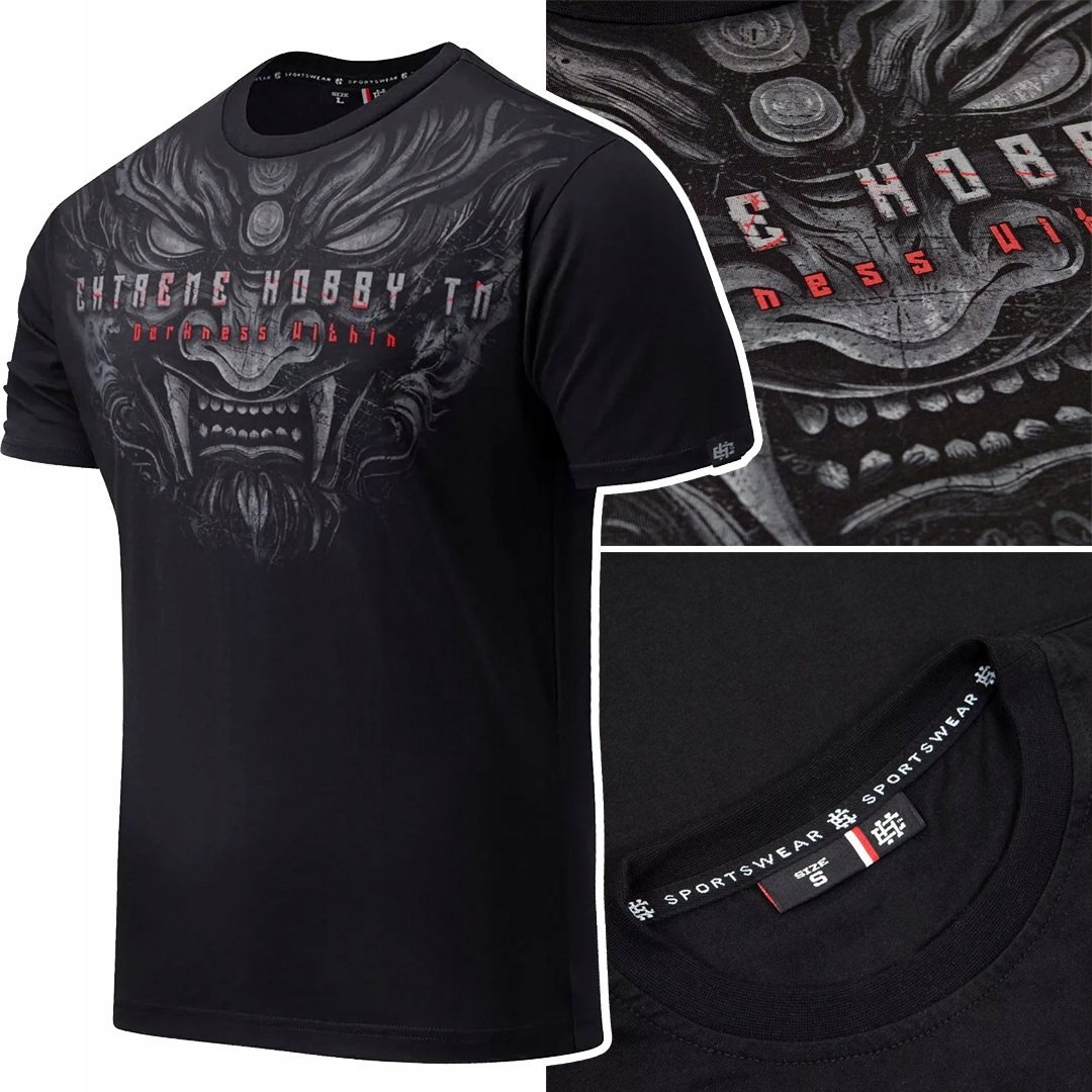 Koszulka Męska T-Shirt Bawełniany Extreme Hobby Devil Czarna R. Xxxl
