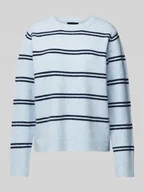 Swetry damskie - Sweter z dzianiny o kroju regular fit z wełny ze wzorem w paski model ‘OLIVIA’ - miniaturka - grafika 1