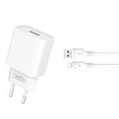 Ładowarki do telefonów - XO Ładowarka sieciowa CE02D QC 3.0 18W 1x USB biaa + kabel USB-C - miniaturka - grafika 1