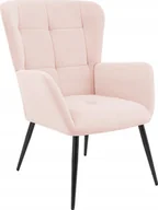 Fotele - Szchara FOTEL SKANDYNAWSKI NOWOCZESNY ELEGANCKI DESIGNERSKI DO SALONU różowy - miniaturka - grafika 1