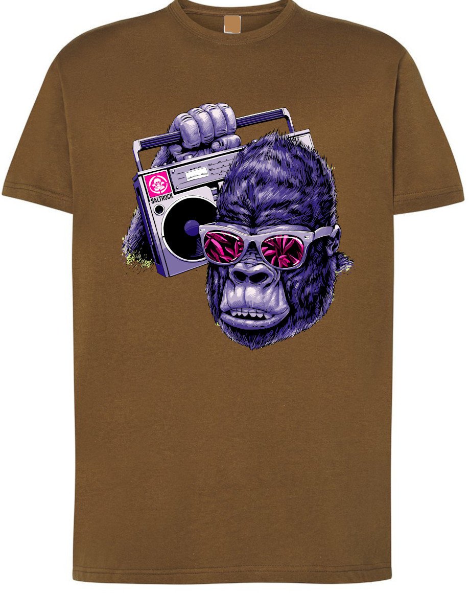 T-Shirt męski Goryl Małpa Modny Męski Nadruk Zwierzęta r.S