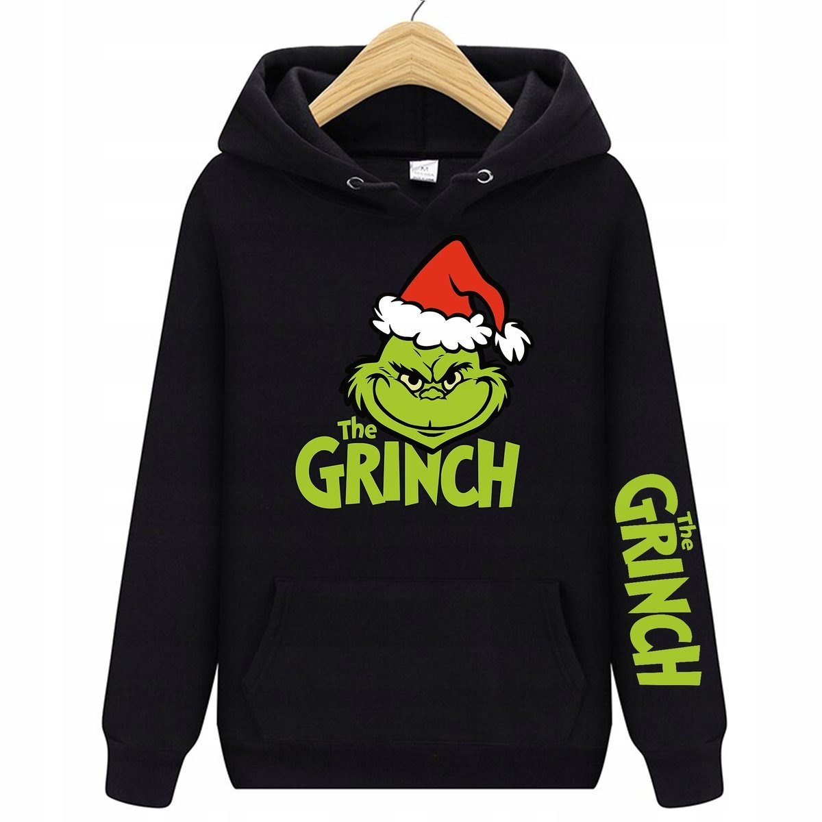 Bluza Z KAPTUREM Czarna GRINCH Prezent Na Święta Mikołaja Pod Choinkę - M