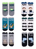 Skarpetki dla dzieci - Skarpety chłopięce z uszkami napisy 6PAK 17-19 - miniaturka - grafika 1