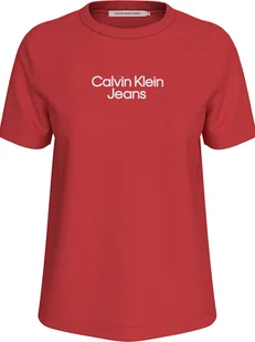 Calvin Klein Koszulka w kolorze czerwonym - Koszulki i topy damskie - miniaturka - grafika 1