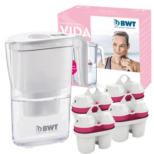 Dzbanek filtrujący wodę BWT Vida 2.6 l Biały + 4 wkłady magnezowe - Dzbanki filtrujące - miniaturka - grafika 1
