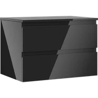 Szafki łazienkowe - Mexen Orio szafka łazienkowa podumywalkowa 70 cm z blatem, 2 szuflady, czarna połysk - 91A10-07047-2-BFFC70 - miniaturka - grafika 1