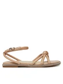 Sandały damskie - Guess Sandały FLJSLO LEA03 Beżowy - miniaturka - grafika 1