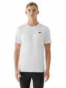 Koszulki męskie - Męska koszulka treningowa 4F FTSM1343 10S biały XXL - miniaturka - grafika 1