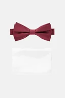 Krawaty i muchy męskie - Mucha Bordowa Plus Poszetka - miniaturka - grafika 1