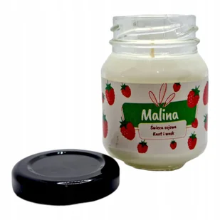 Świeca Sojowa ręcznie wykonana Handmade 80 ml zapach Malina - Świece - miniaturka - grafika 1