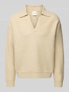 Sweter z dzianiny z dekoltem w serek - Swetry męskie - miniaturka - grafika 1