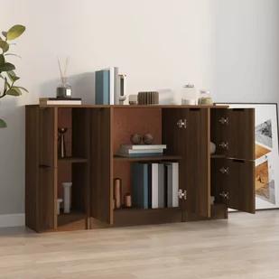 Lumarko 3-częściowa komoda, brązowy dąb, materiał drewnopochodny - Komody - miniaturka - grafika 4