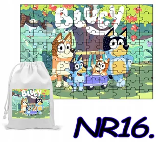 PUZZLE 35 EL. UKŁADANKA PREZENT NIEBIESKI PIESEK + WORECZEK Z NADRUKIEM - Puzzle - miniaturka - grafika 1