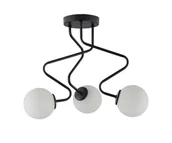 Lampy sufitowe - Sigma czarno-biała lampa sufitowa białe kule ZIGZAG 3 33293 potrójna lampa na sufit krótki żyrandol do pokoju 33293 - miniaturka - grafika 1